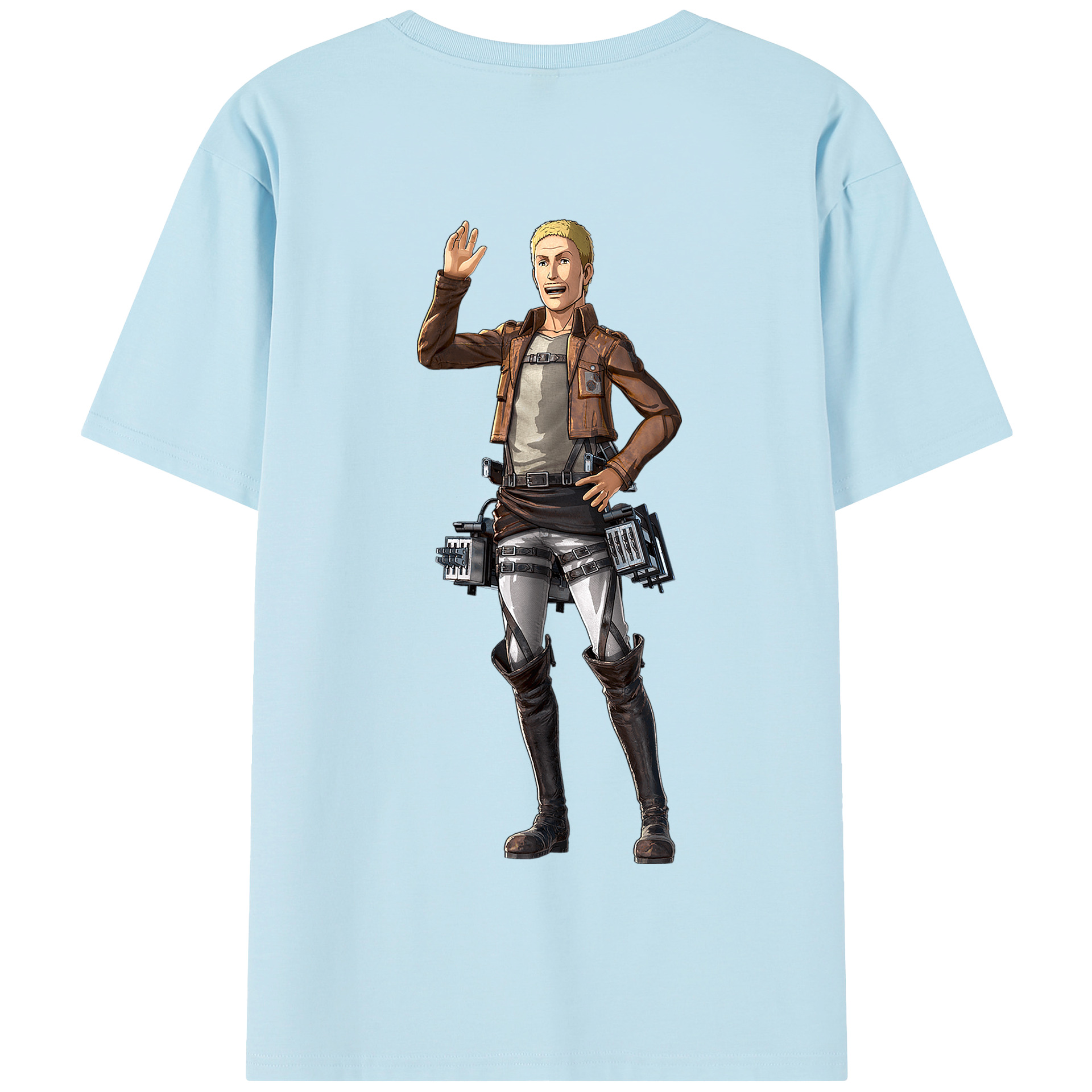 （画像用） 進撃の巨人 ハンネス Attack on Titan Hannes 綿100％半袖Tシャツ（背面プリント）